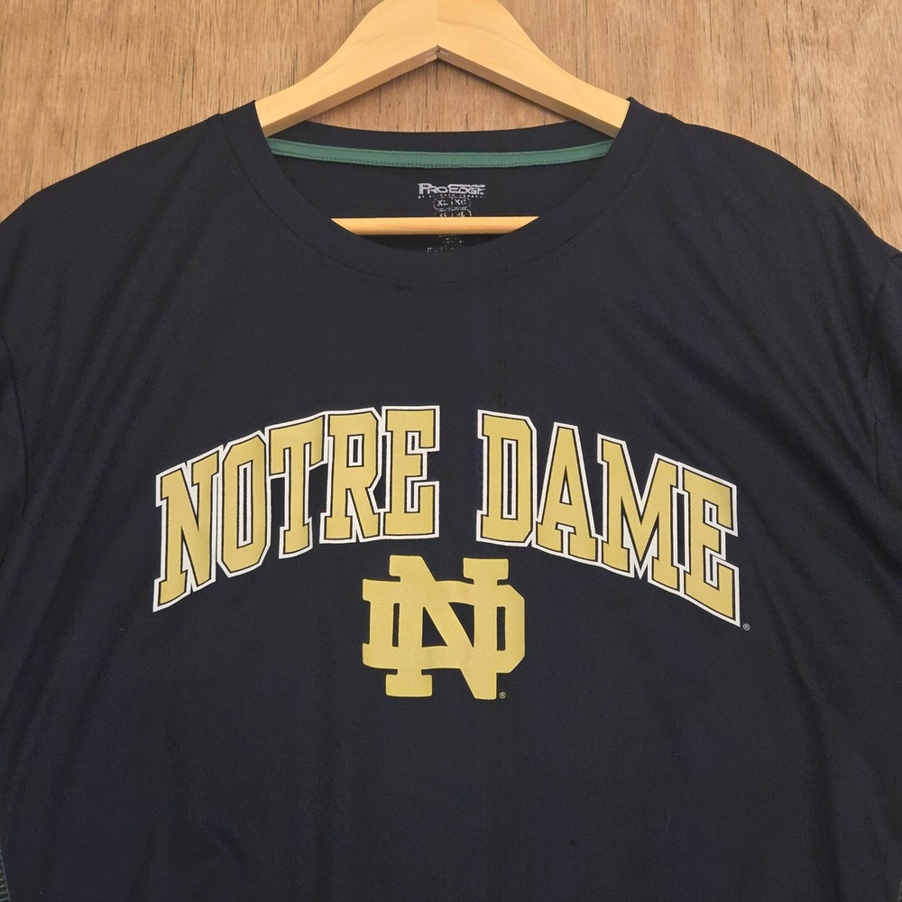 Notre Dame Fighting Irish Mens XL Pro Edge Navy Performance Football Tee NCAA